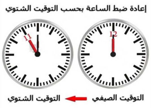 موعد انطلاق التوقيت الشتوي