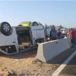 أصيب أربعة أشخاص بسبب حادث سير