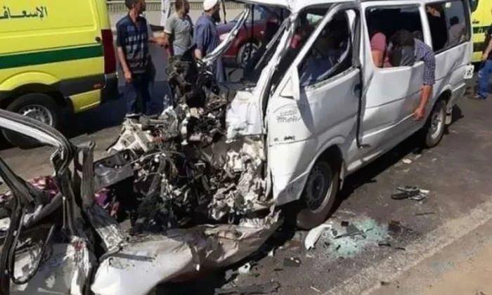 وفاة فتاة وشاب أثر حادث تصادم على طريق القاهرة الإسكندرية الزراعي